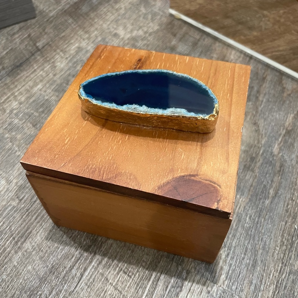 Box for jewelry with stone